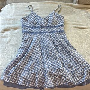 Blue Floral Spaghetti Strap Dress